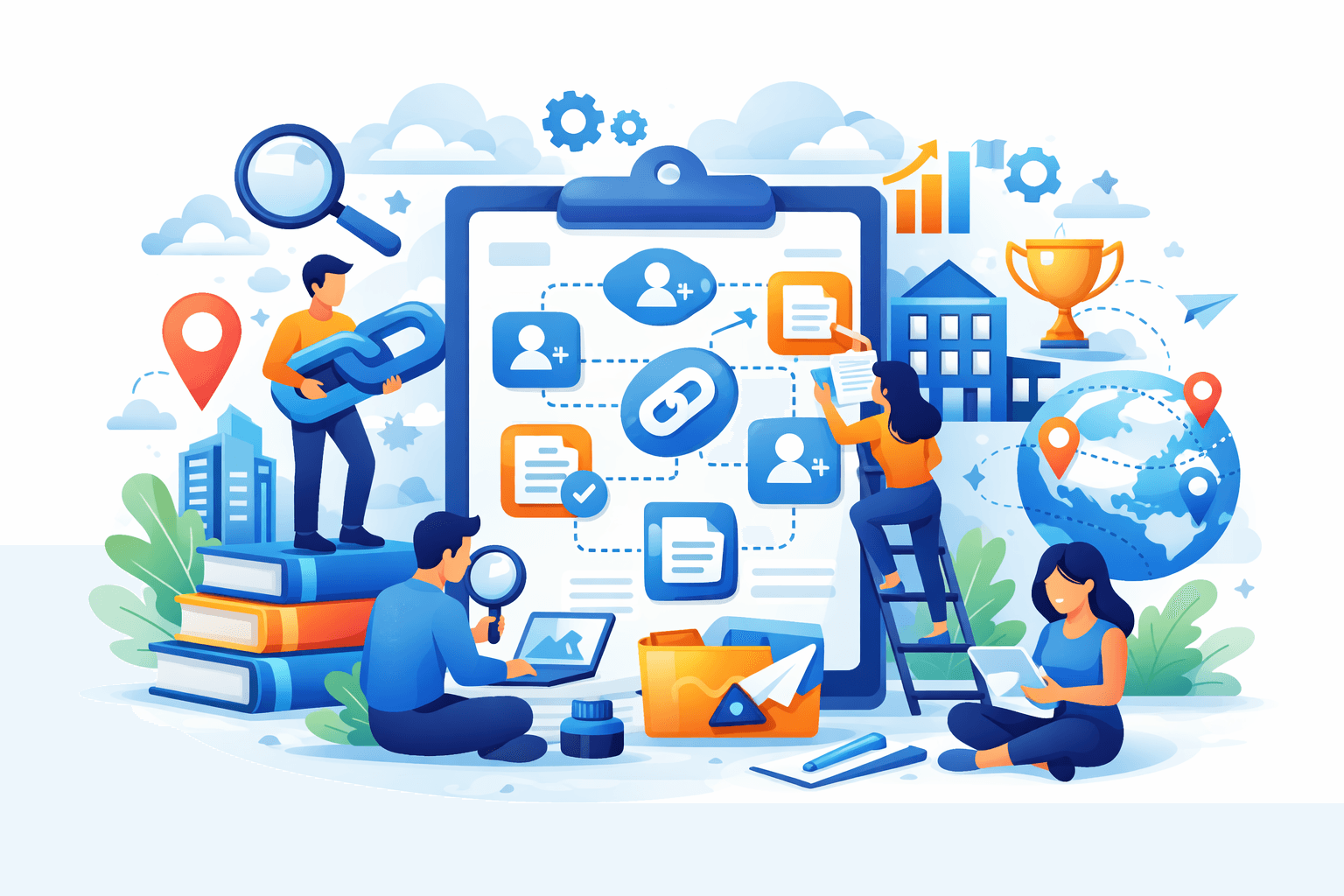 Citation building and cleanup illustration for Jackson businesses