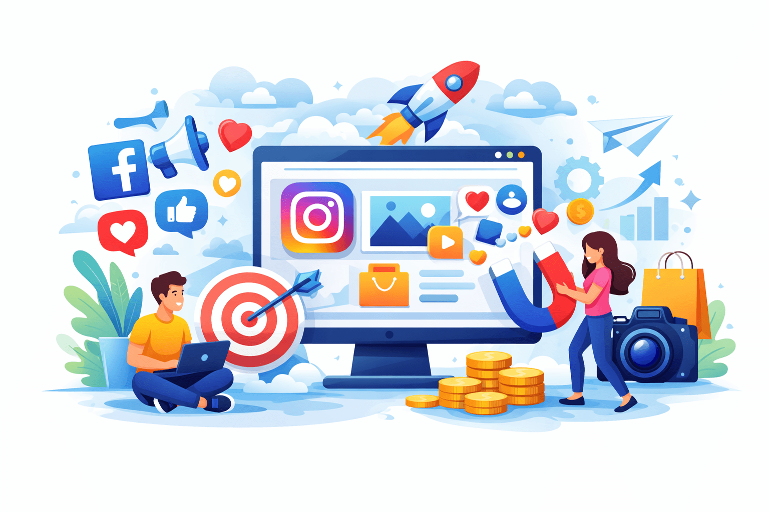 Remarketing and retargeting ads illustration for Jackson businesses