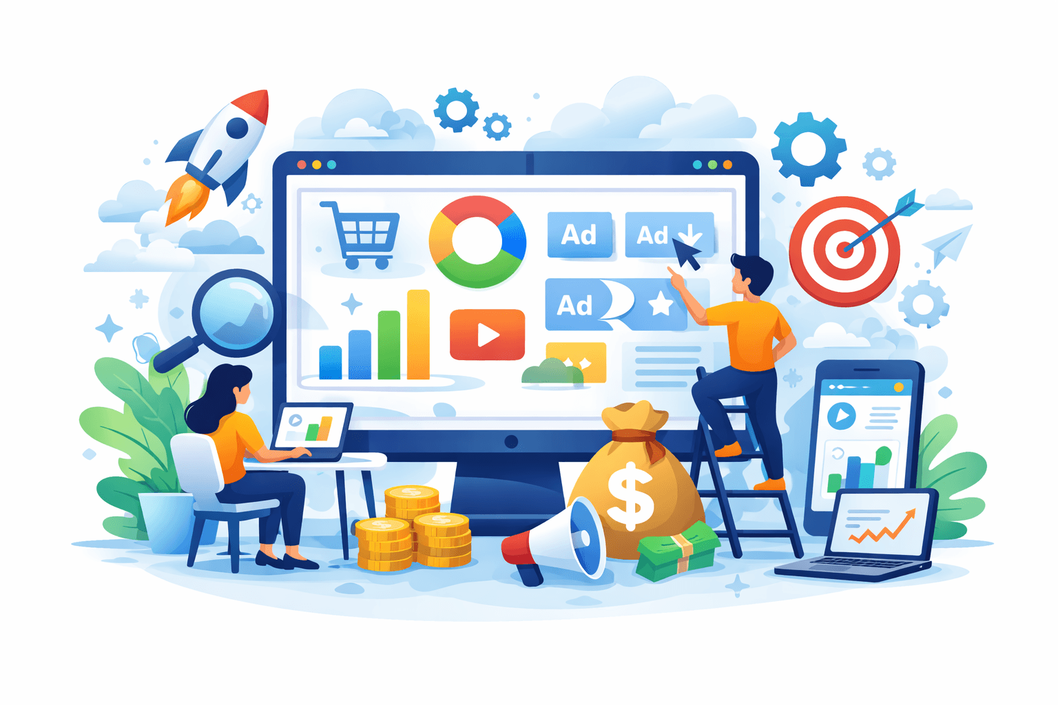 Google Ads audit illustration for Jackson businesses