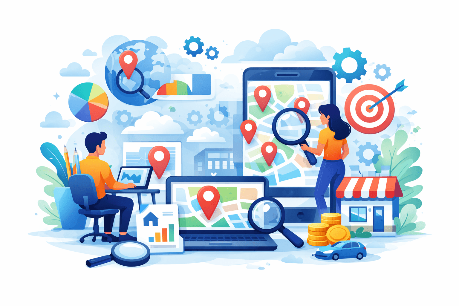 Competitor SEO analysis illustration for Jackson businesses
