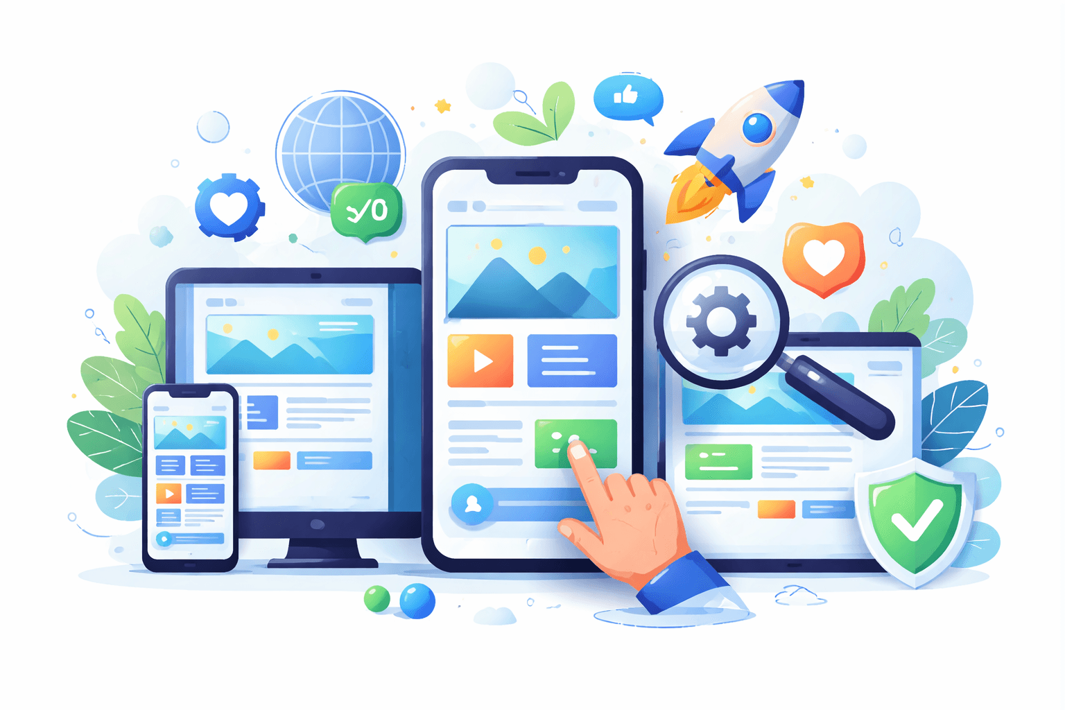 Mobile friendly website design illustration for Jackson businesses