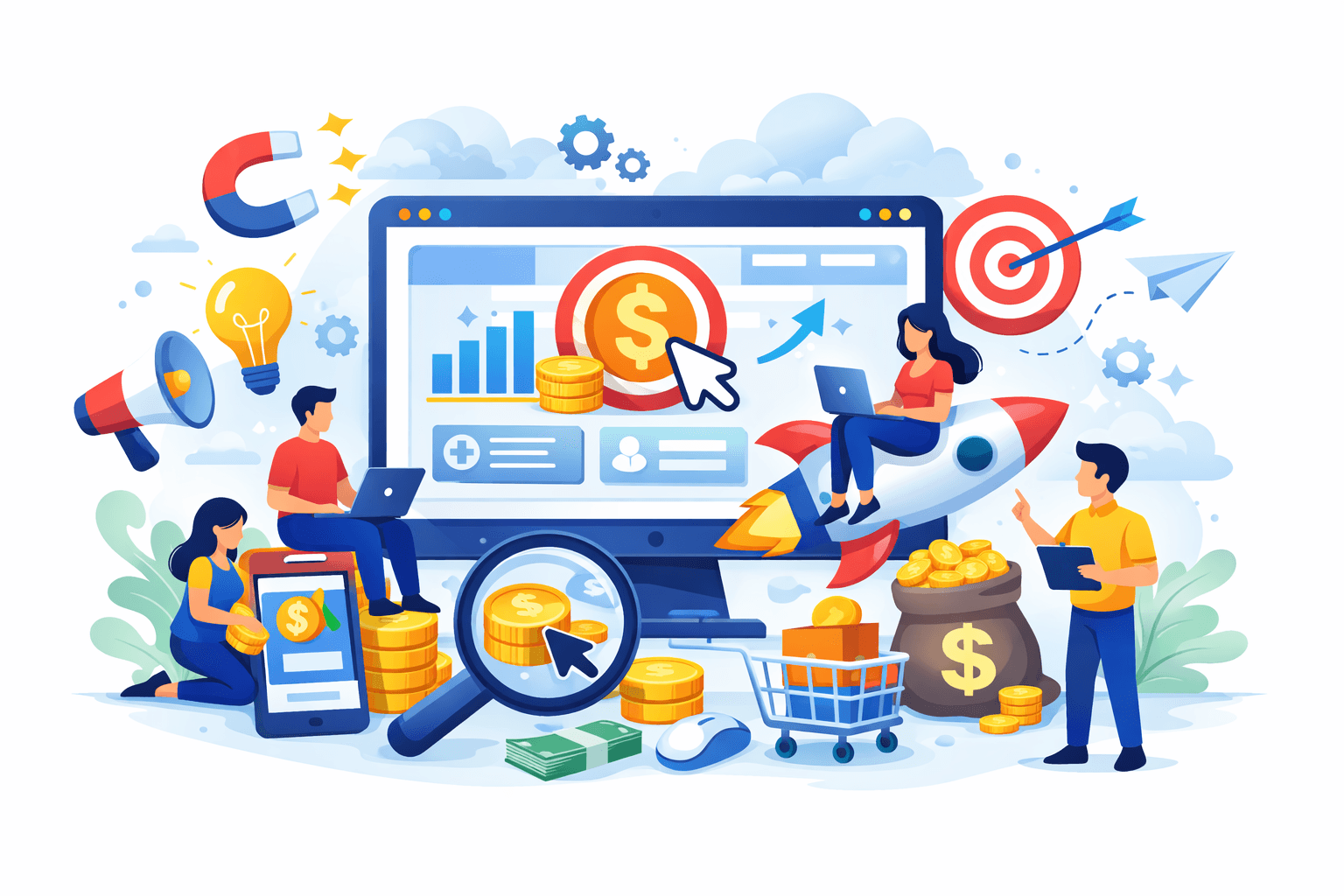 PPC advertising illustration for Jackson businesses