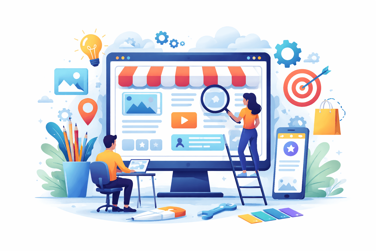 Landing page design illustration for Jackson businesses