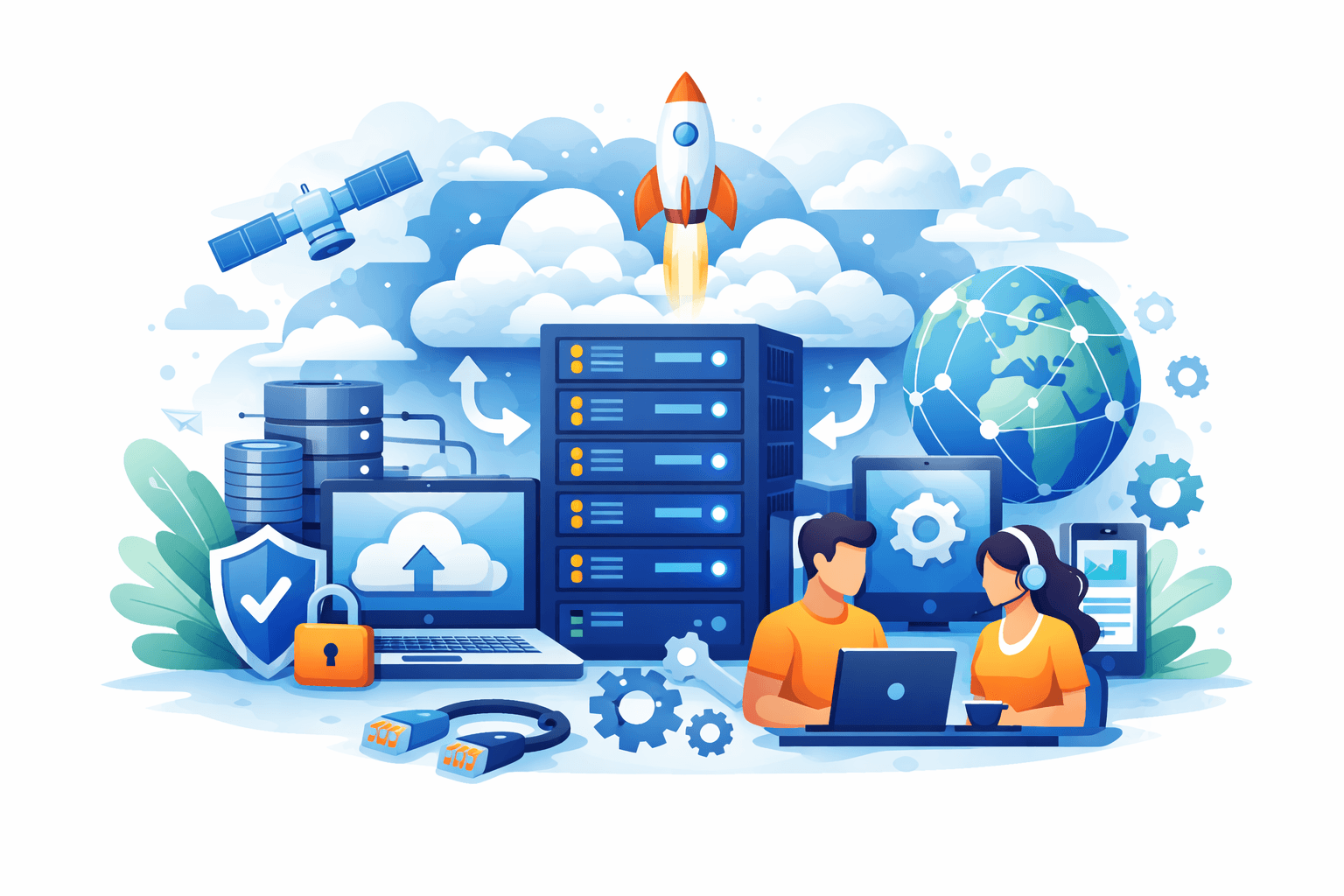 Website security monitoring illustration for Jackson businesses