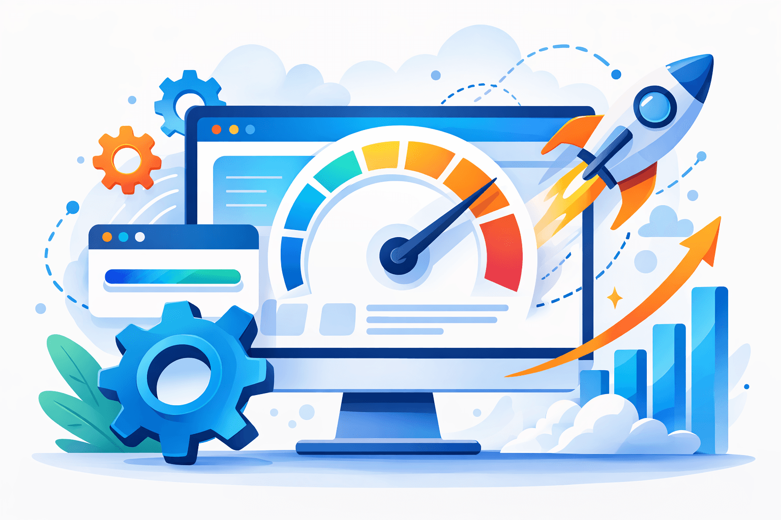 Website speed optimization illustration for Jackson businesses
