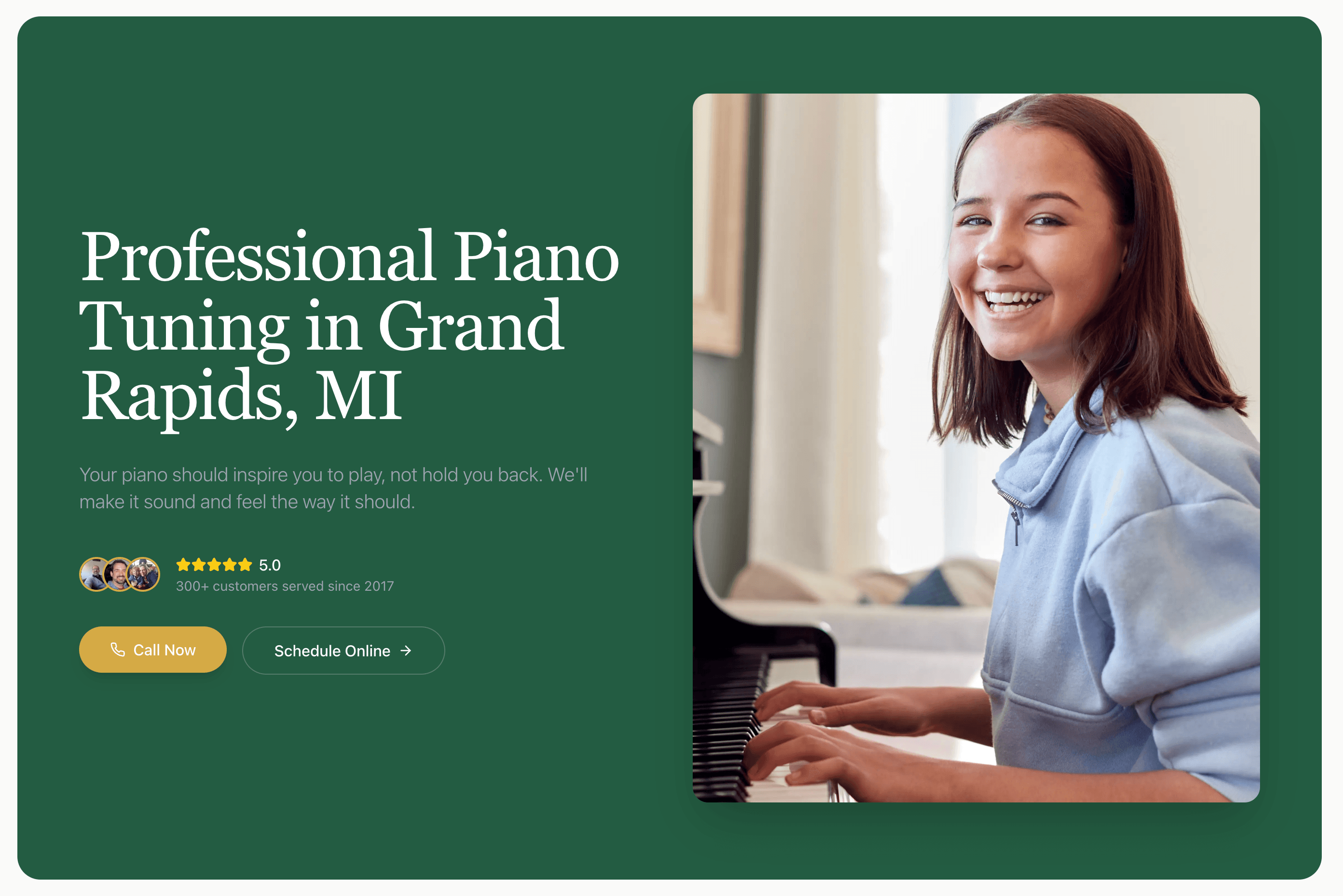 Ortiz Piano Tuning website development project - Piano Tuning in Grand Rapids, MI