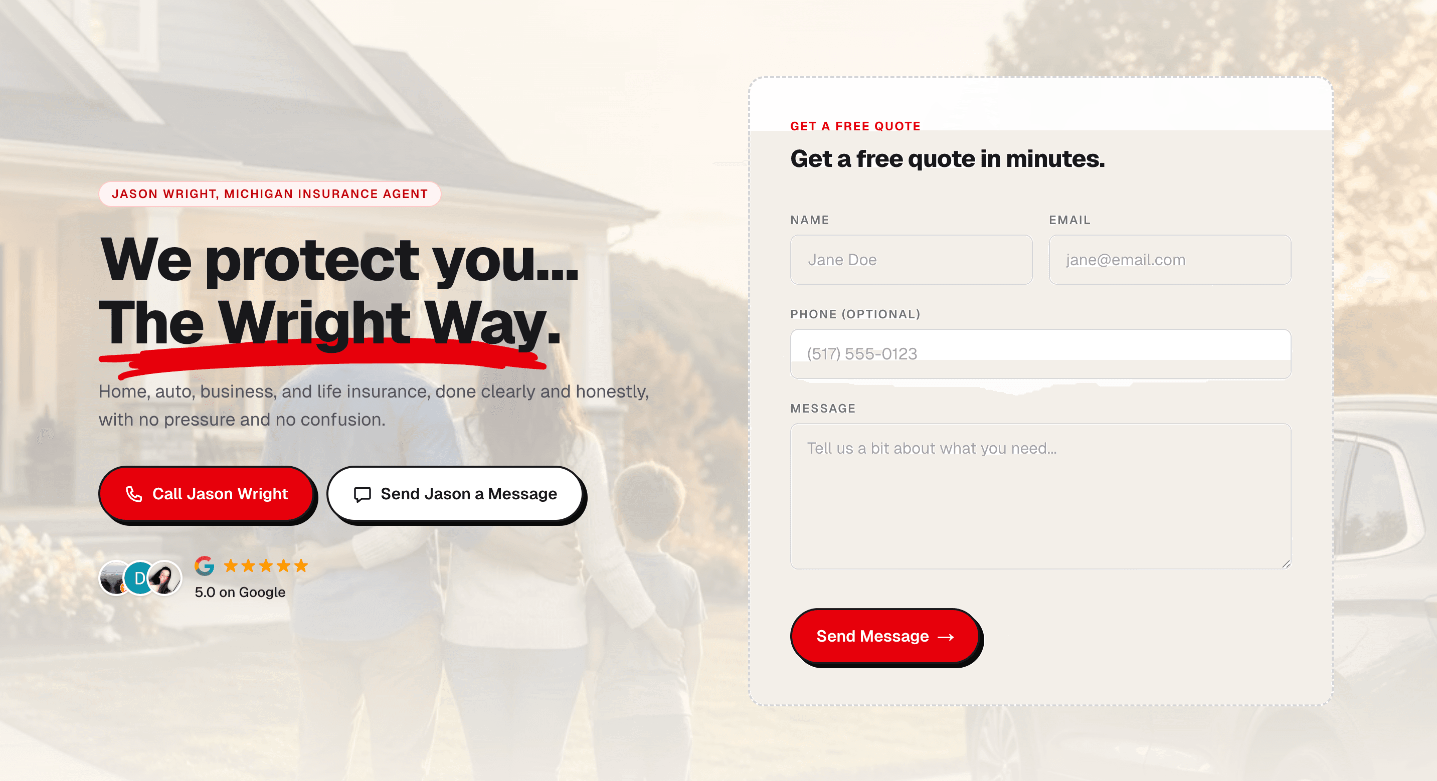 The Wright Way Agency website development project - Insurance Agency in Michigan