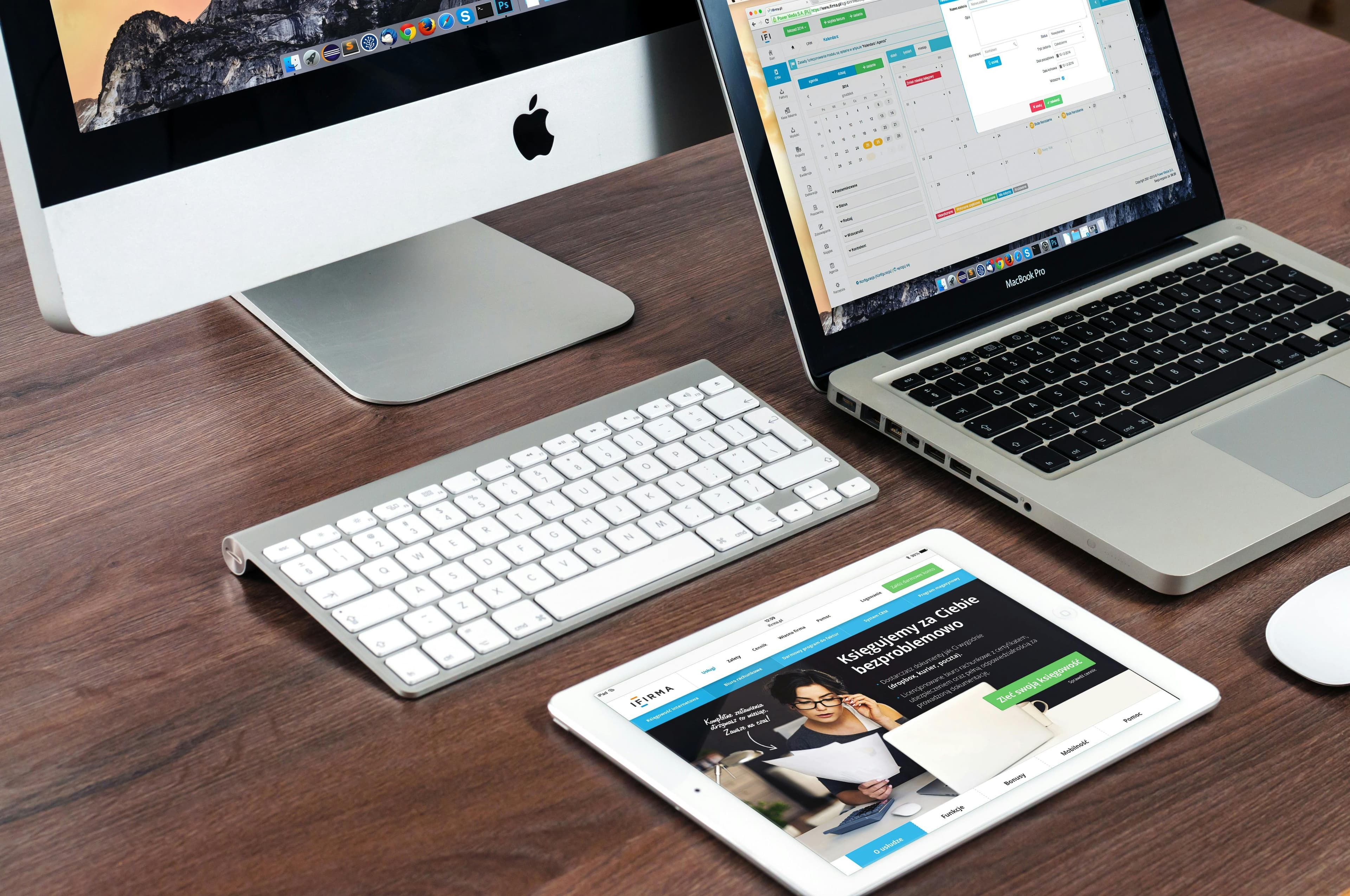 Computer screen displaying a modern website design