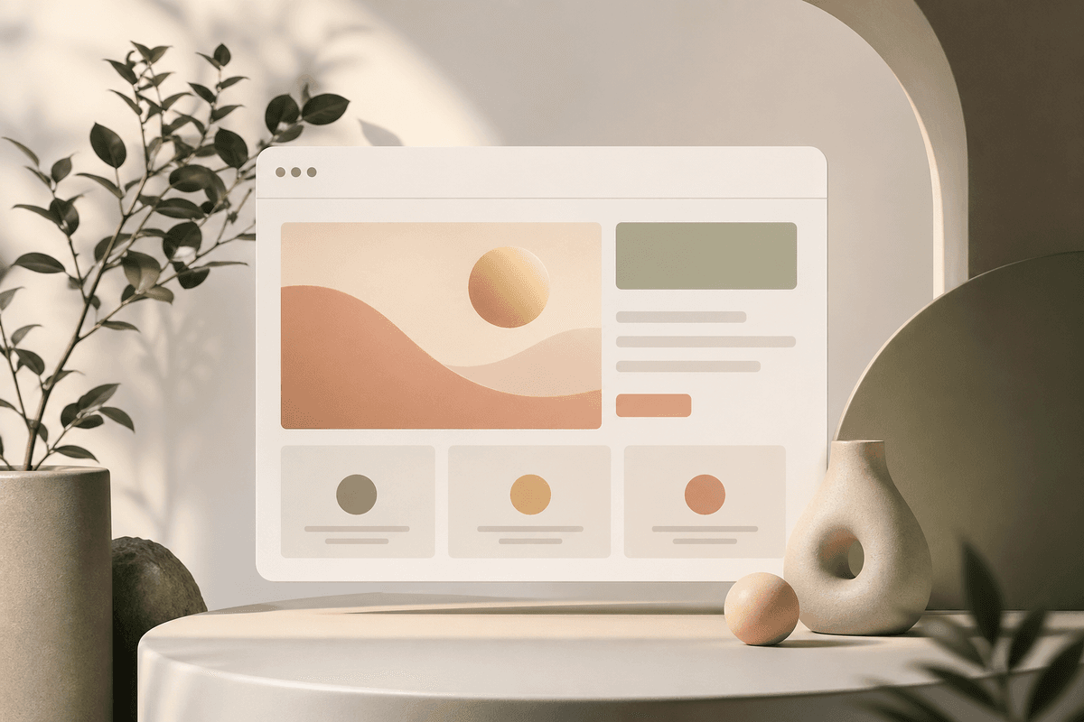 Minimalist illustration of an expensive looking website layout