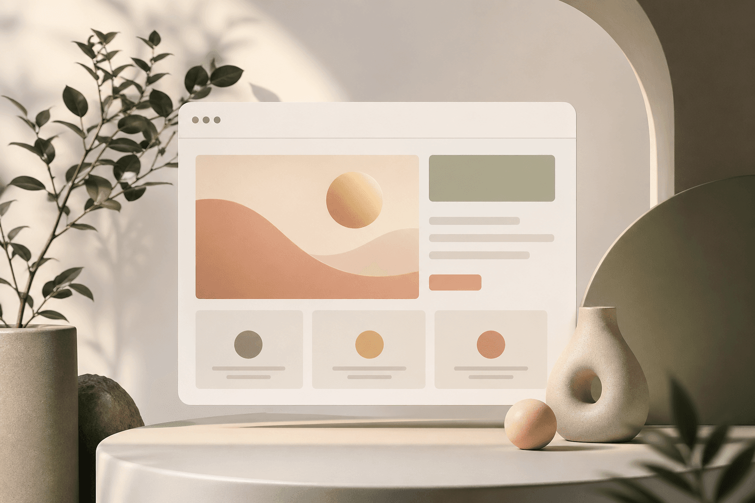 Minimalist illustration of an expensive looking website layout